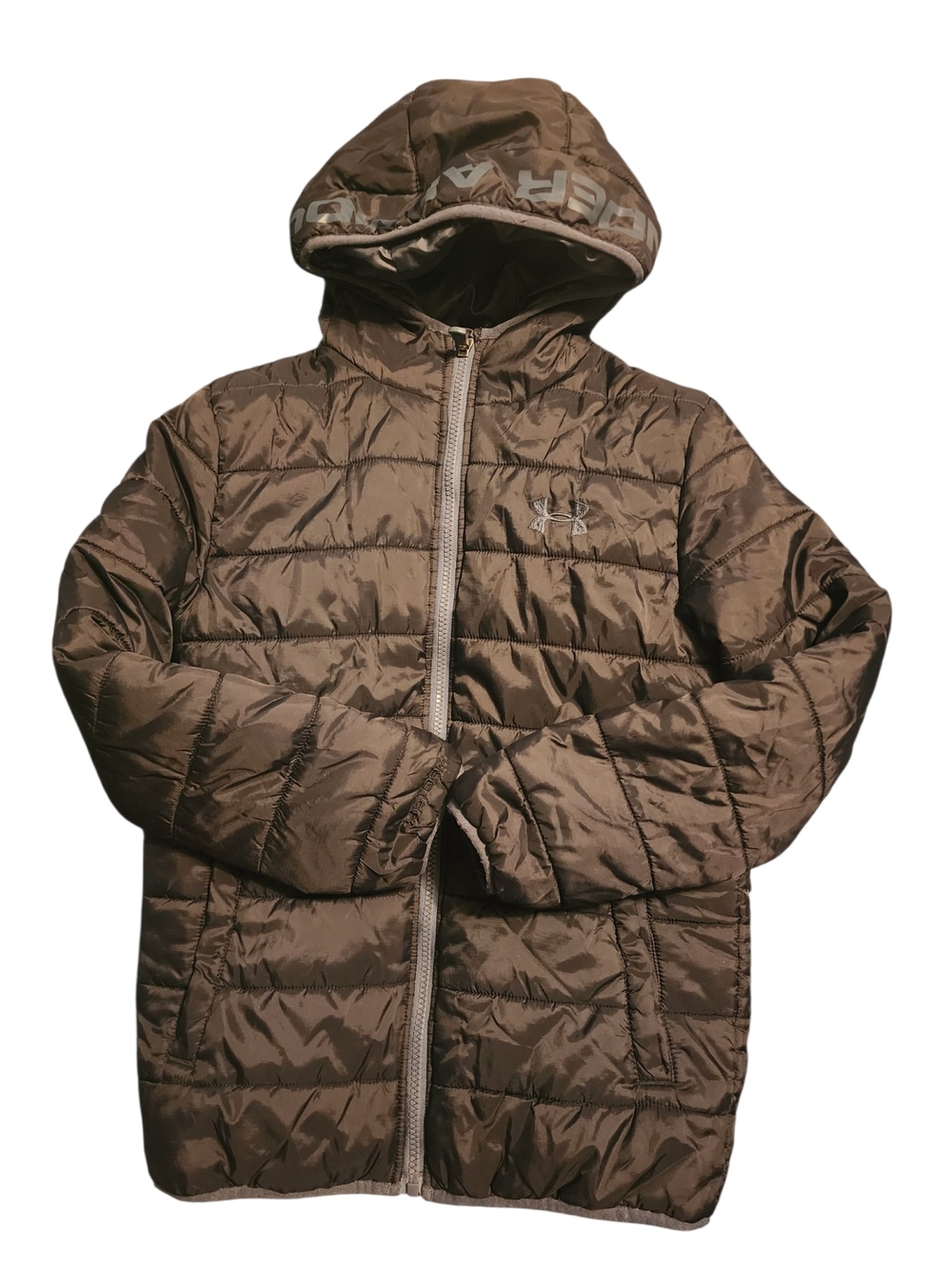 Under Armour Kids Blk Quilted Hooded Puffer Jacket